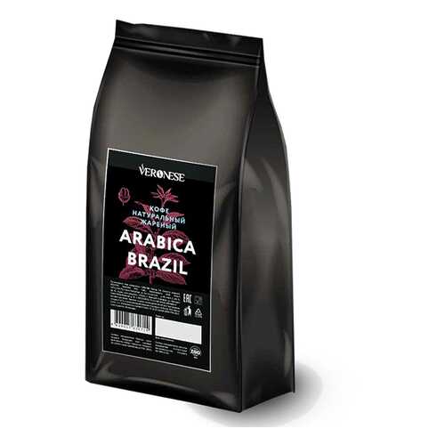 Кофе в зернах Veronese Arabica Brazil 50% арабика 50% робуста 1000 г в Глобус