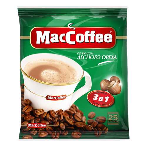 Напиток кофейный растворимый 3в1 MacCoffee Лесной Орех, м/уп 18г*25*20 (У) блок в Глобус