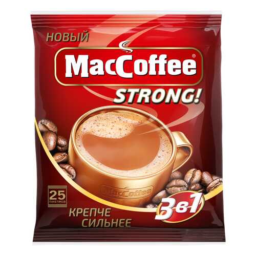 Напиток кофейный растворимый т.з. MacCoffee (3 в 1) Strong, м/уп 16г*25*20 блок в Глобус