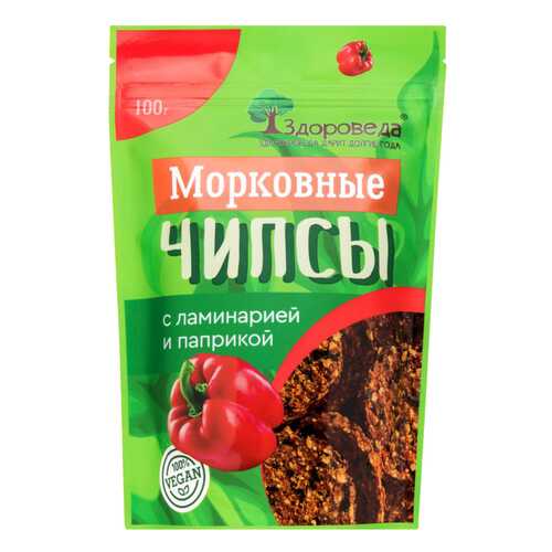 Чипсы морковные Здороведа с ламинарией и паприкой 100 г в Глобус