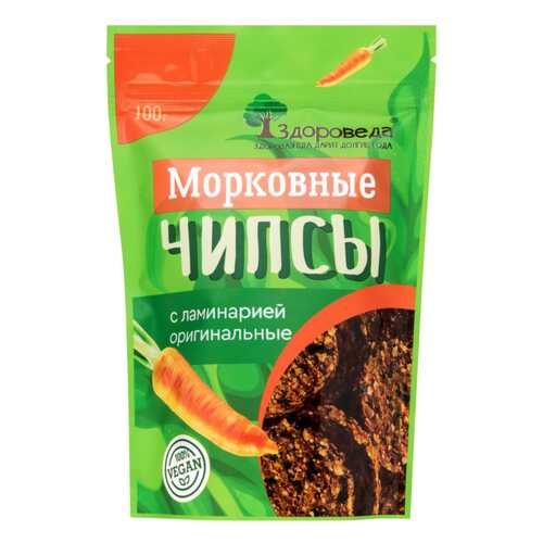 Чипсы морковные Здороведа с ламинарией оригинальные 100 г в Глобус