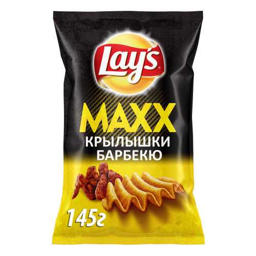 Картофельные чипсы Lay's maxx куриные крылышки барбекю 145 г в Глобус