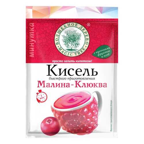 Кисель быстр приготовления Волшебное дерево малина-клюква минутка 30 г в Глобус