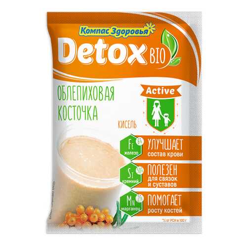 Кисель detox bio Active Облепиховая косточка Компас здоровья 25 г в Глобус