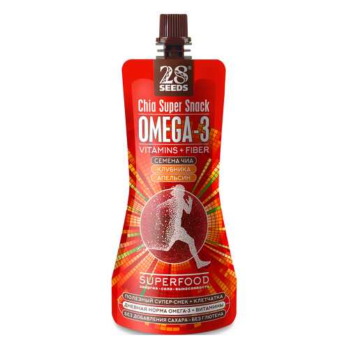 Напиток 28 Seeds Chia Super Snack клубника-апельсин, 150 г в Глобус