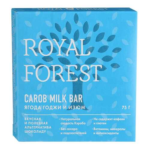 Шоколад Royal Forest ягоды годжи и изюм 75 г в Глобус
