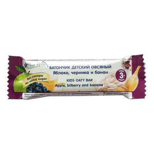 Батончик детский Fleur alpine овсяный с яблоком, черникой и бананом с 3-х лет 23 г в Глобус