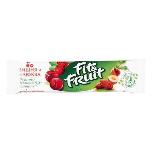 Батончик фруктово-ореховый Fit&Fruit вишня и клюква 30 г в Глобус