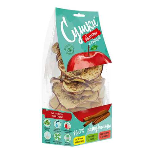 Чипсы фруктовые Биопродукты сушки яблочные с корицей 30 г в Глобус