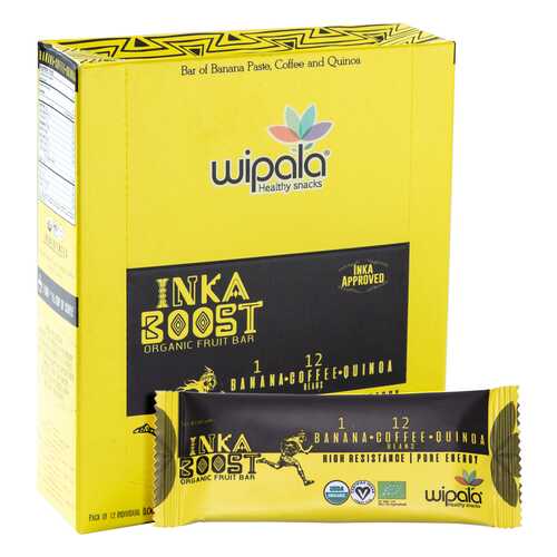 Фруктовые батончики Wipala Snacks инка буст 12 шт по 30 г в Глобус