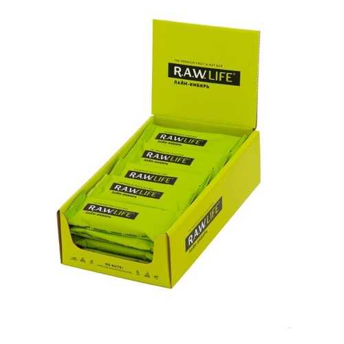Орехово-фруктовый батончик R.A.W. LIFE «Лайм-Имбирь» (20 шт. в уп.) в Глобус