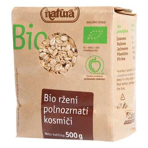 Хлопья ржаные Natura цельнозерновые органические 500 г в Глобус