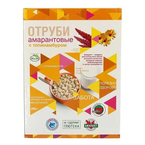 Отруби Di&Di амарантовые безглютеновые с топинамбуром 195 г в Глобус