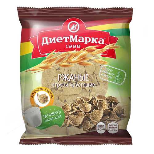 Отруби хрустящие ДиетМарка ржаные хлопья 100 г в Глобус