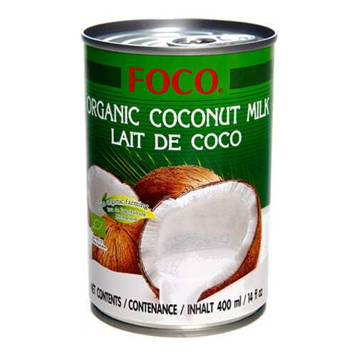 Органическое кокосовое молоко Foco organic 10-12% 400 г в Глобус