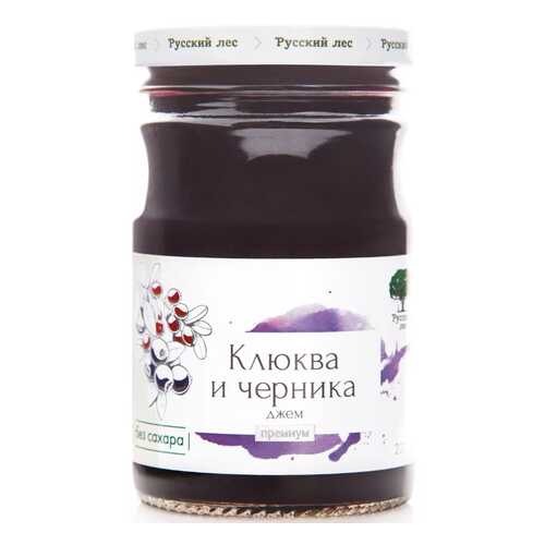 Джем Русский лес клюква и черника премиум 220 г в Глобус