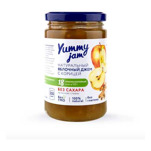Джем Yummy jam яблочный с корицей без сахара 350 г в Глобус