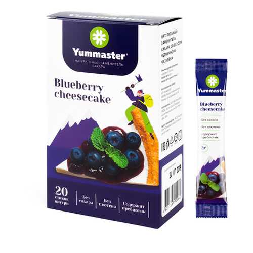Заменитель сахара со вкусом Черничный чизкейк Yummaster 20 шт. в Глобус
