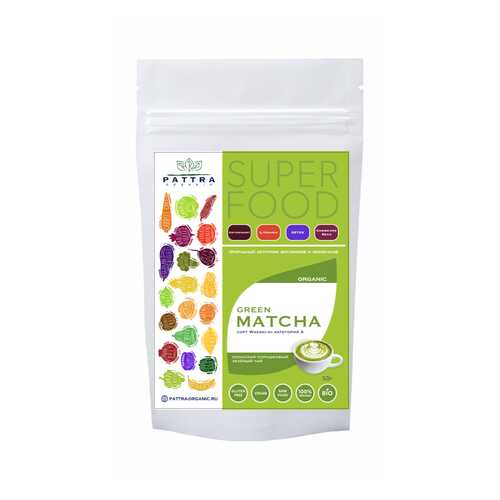 Зеленый матча Pattra Organic японский высокогорный чай сорт wakaki-hi 50 г в Глобус