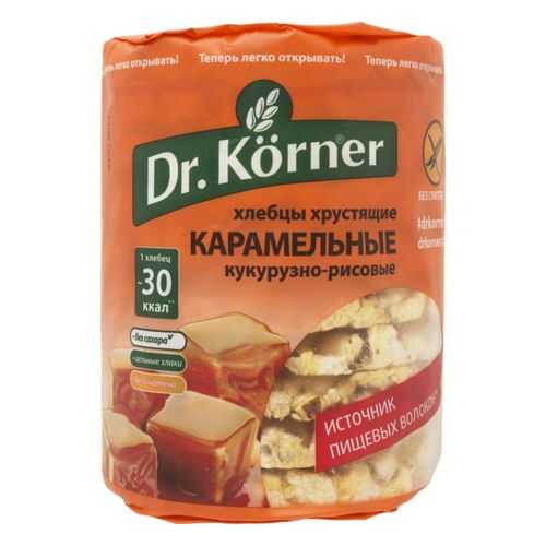 Хлебцы кукурузно-рисовые Dr.Korner карамельные без глютена 90 г в Глобус