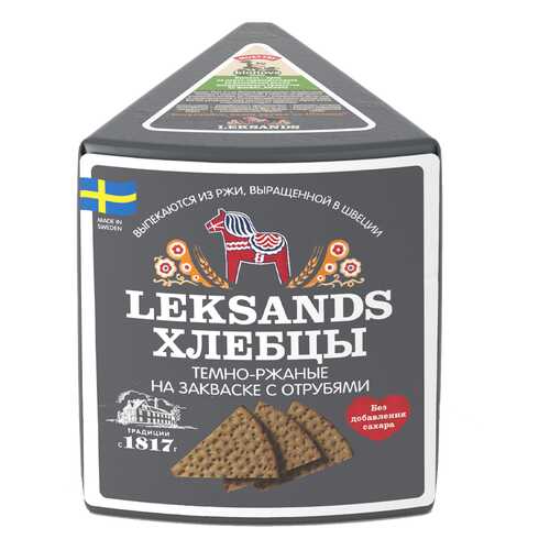 Хлебцы Leksands Ржаные на закваске с отрубями 200г в Глобус