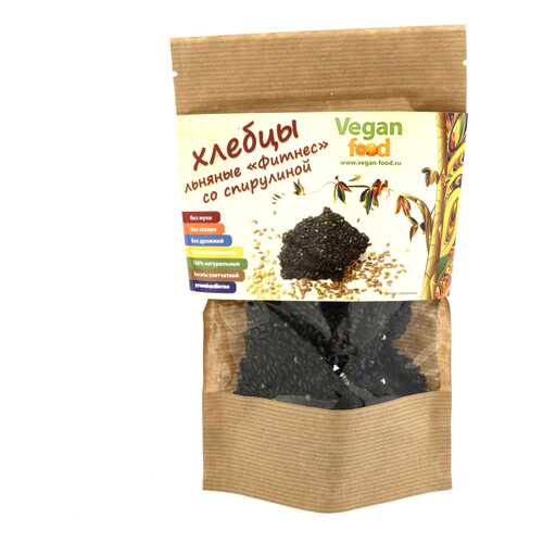 Хлебцы льняные Vegan-food фитнес со спирулиной 100 г в Глобус