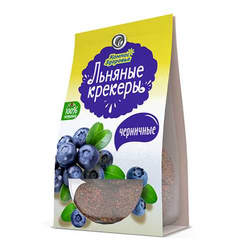 Крекеры льняные с черникой Компас здоровья 50 г в Глобус