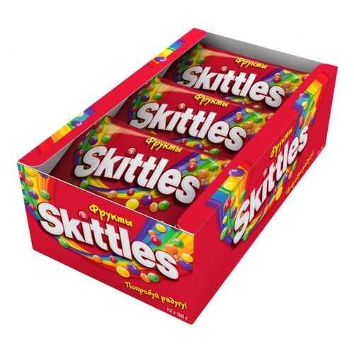 Драже Skittles фрукты 38 г 12 штук в Глобус