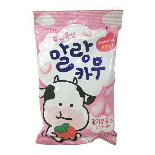 Карамель Лотте Malang Cow Strawberry Milk Лотте 79 г Южная Корея в Глобус