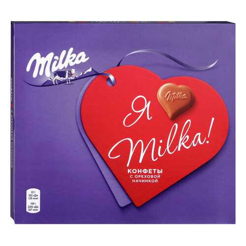 Конфеты Milka молочный шоколад с ореховой начинкой 110 г в Глобус
