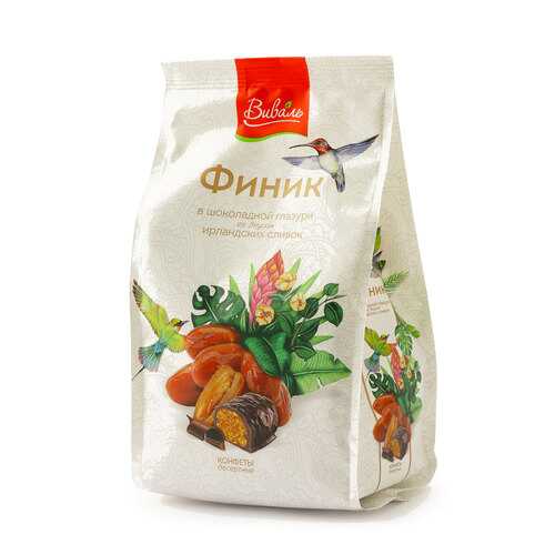 Конфеты Виваль Финик в шоколадной глазури со вкусом ирландских сливок 200г в Глобус