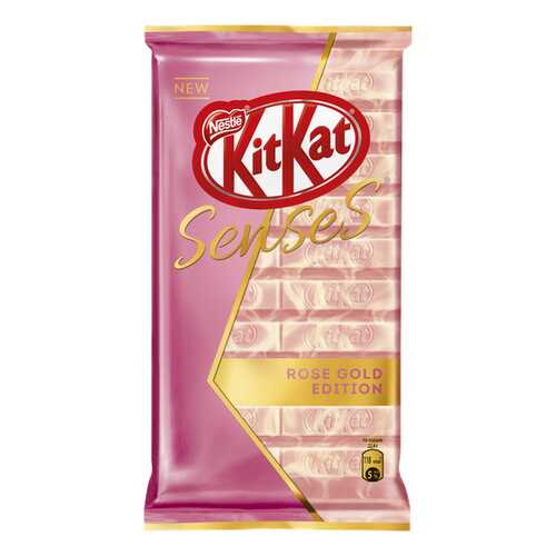 Белый шоколад Kit Kat senses rose gold edition клубника и молочный шоколад с вафлей 112 г в Глобус