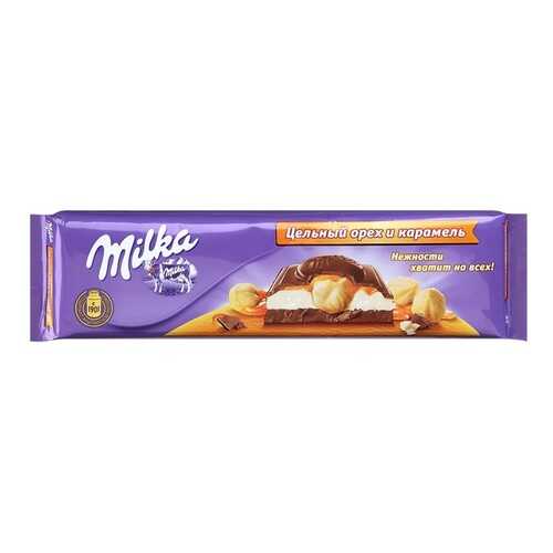 Шоколад молочный Milka цельный орех и карамель 300 г в Глобус