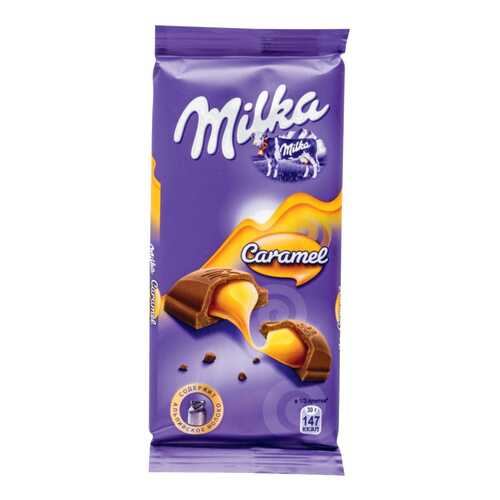 Шоколад молочный Milka с карамельной начинкой 90 г в Глобус