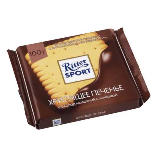 Шоколад молочный Ritter Sport с начинкой хрустящее печенье 100 г в Глобус