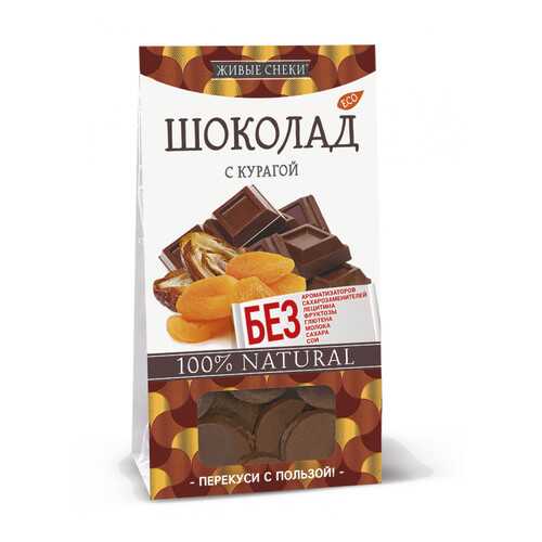 Шоколад Живые снеки с курагой 4*100 г в Глобус
