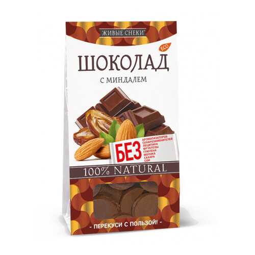 Шоколад Живые снеки с миндалем 100 г в Глобус