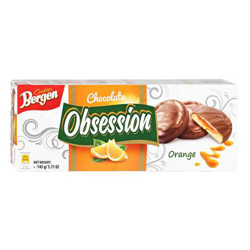 Печенье BERGEN Obsession Orange 145г в Глобус