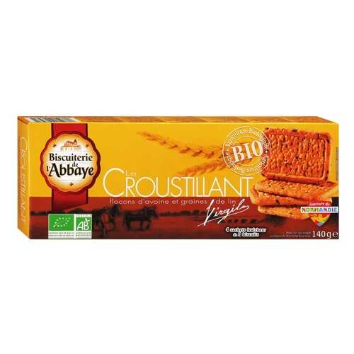 Печенье органическое Biscuiterie de l'Abbaye с овсяными хлопьями и семенами льна 140 г в Глобус