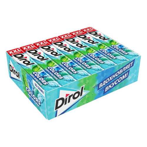 DIROL COLORS XXL жевательная резинка ассорти мята 19г по 18 шт в Глобус
