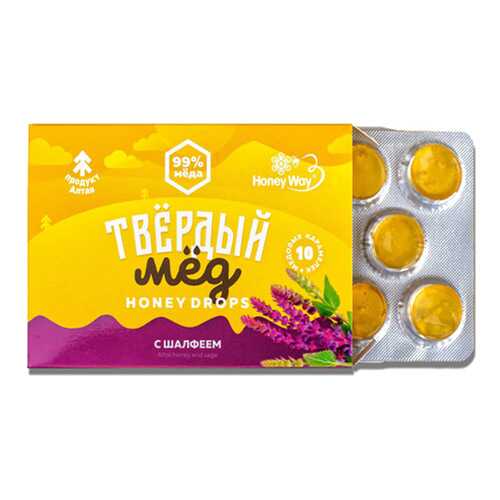 Карамель Твердый мед медовая c шалфеем 30 г в Глобус