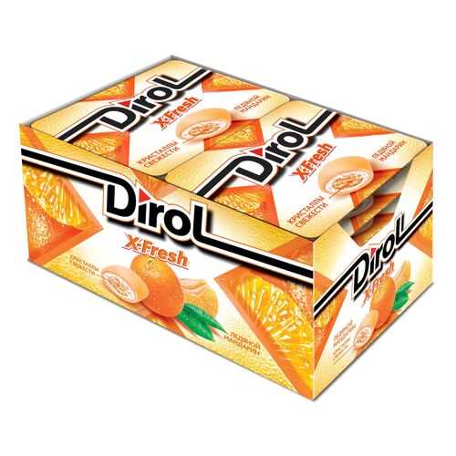 Жевательная резинка Dirol X-Fresh ледяной мандарин 12 шт в Глобус