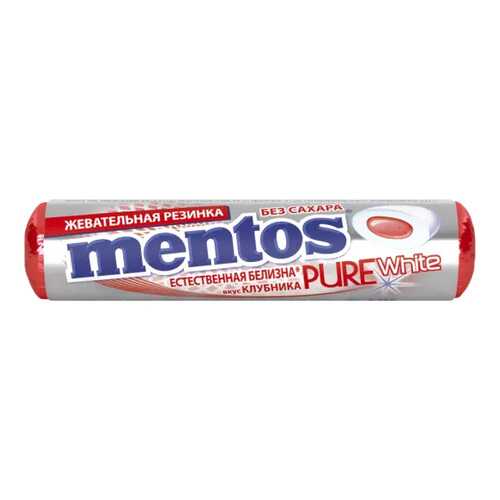 Жевательная резинка Mentos пьюр вайт клубника 15.5 г в Глобус