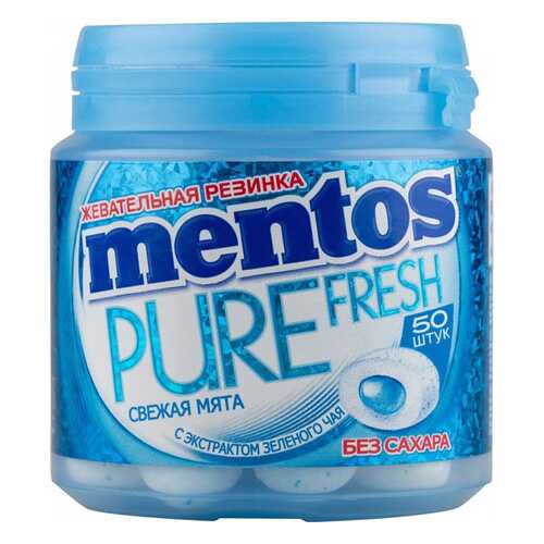 Жевательная резинка Mentos свежая мята без сахара с экстрактом зеленого чая 50 штук в Глобус