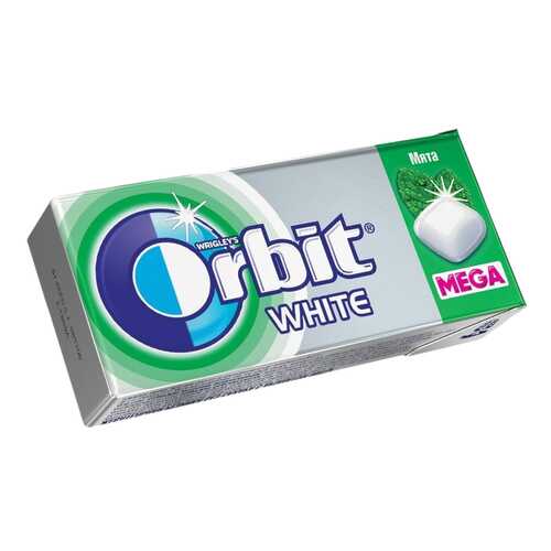 Жевательная резинка Orbit вайт мега с ароматом мяты б/сахара 14 г в Глобус