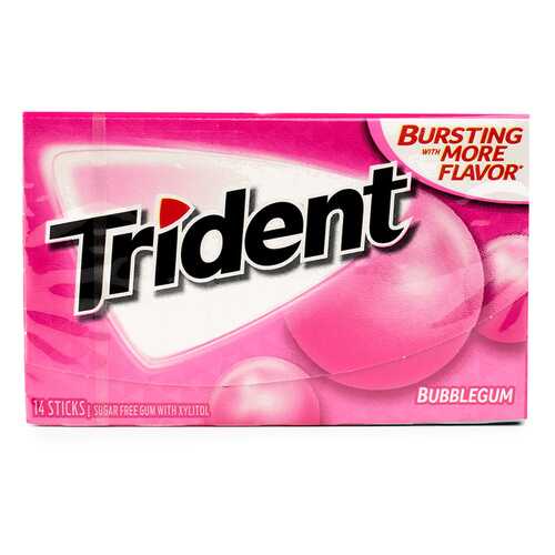 Жевательная резинка TRIDENT Bubblegum, 18 пластинок США в Глобус