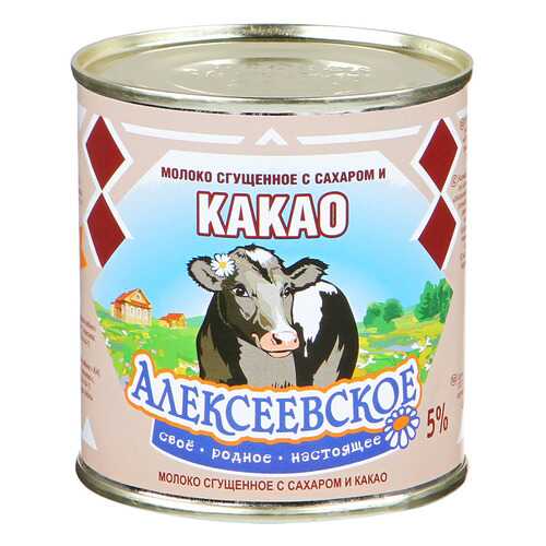 Молоко Алексеевское сгущенное 5% с сахаром и какао 380 г в Глобус