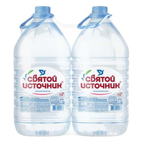 Вода питьевая Святой источник негазированная 5л/2 в Глобус