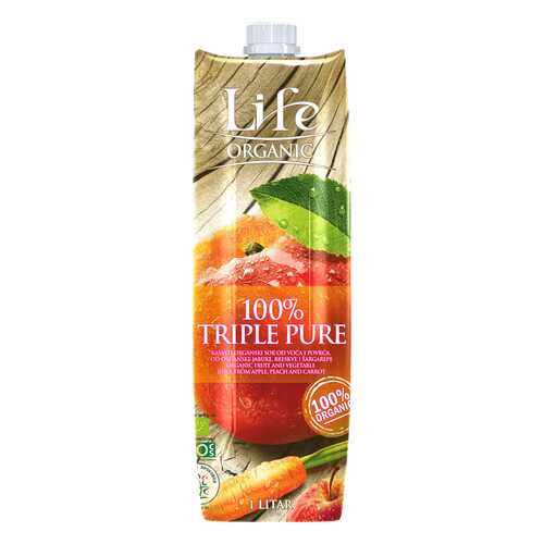 Сок Life premium яблочно-персиковый с добавлением морковного био organic 1 л в Глобус